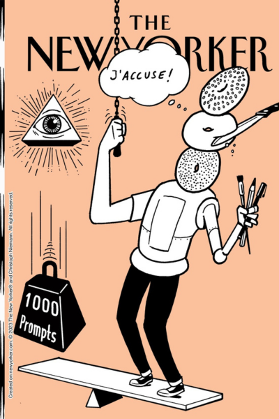 AI Generated New Yorker Cover J'accuse eye.