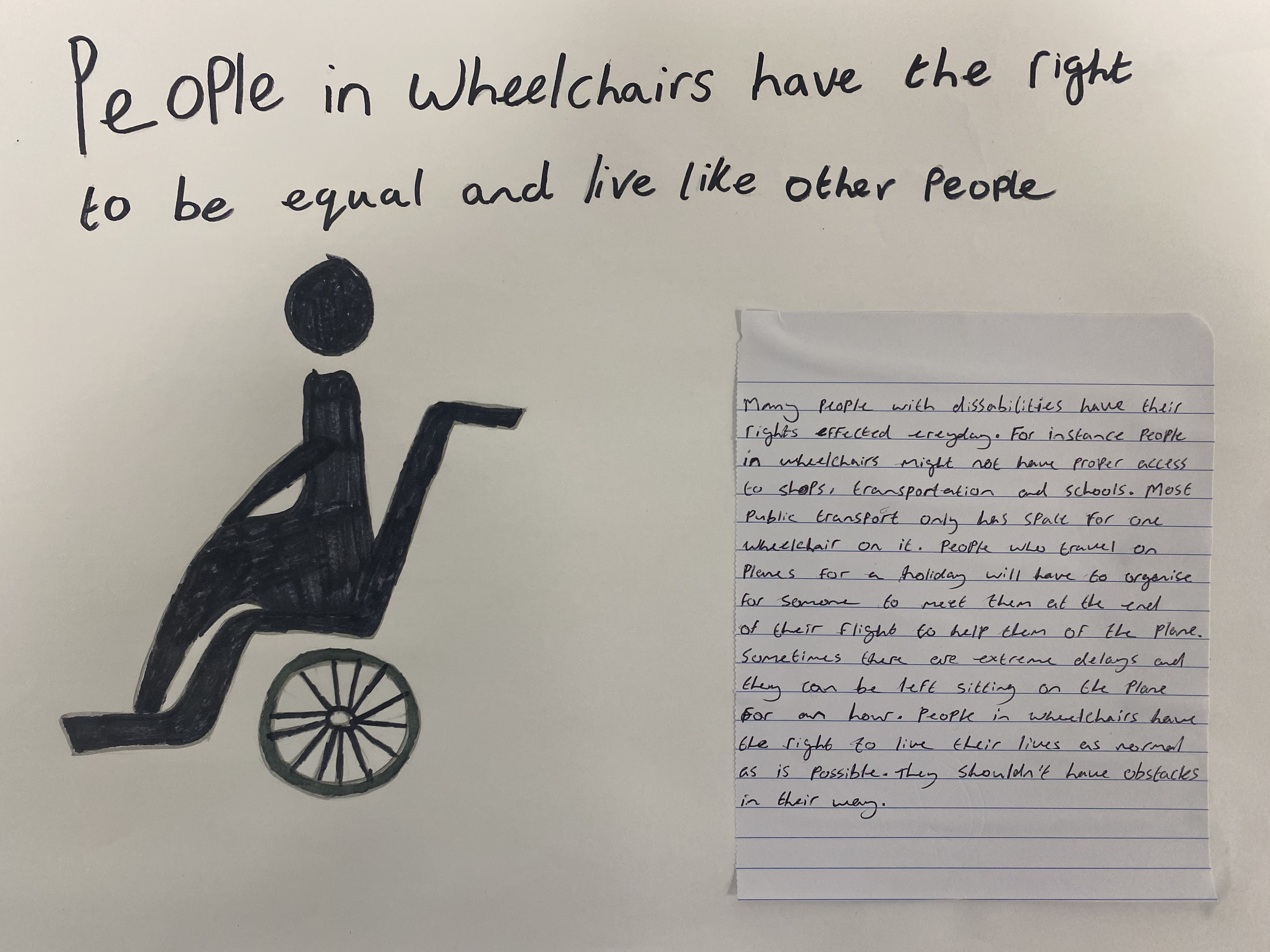 People in wheelchairs have the right to be equal and live like other people.