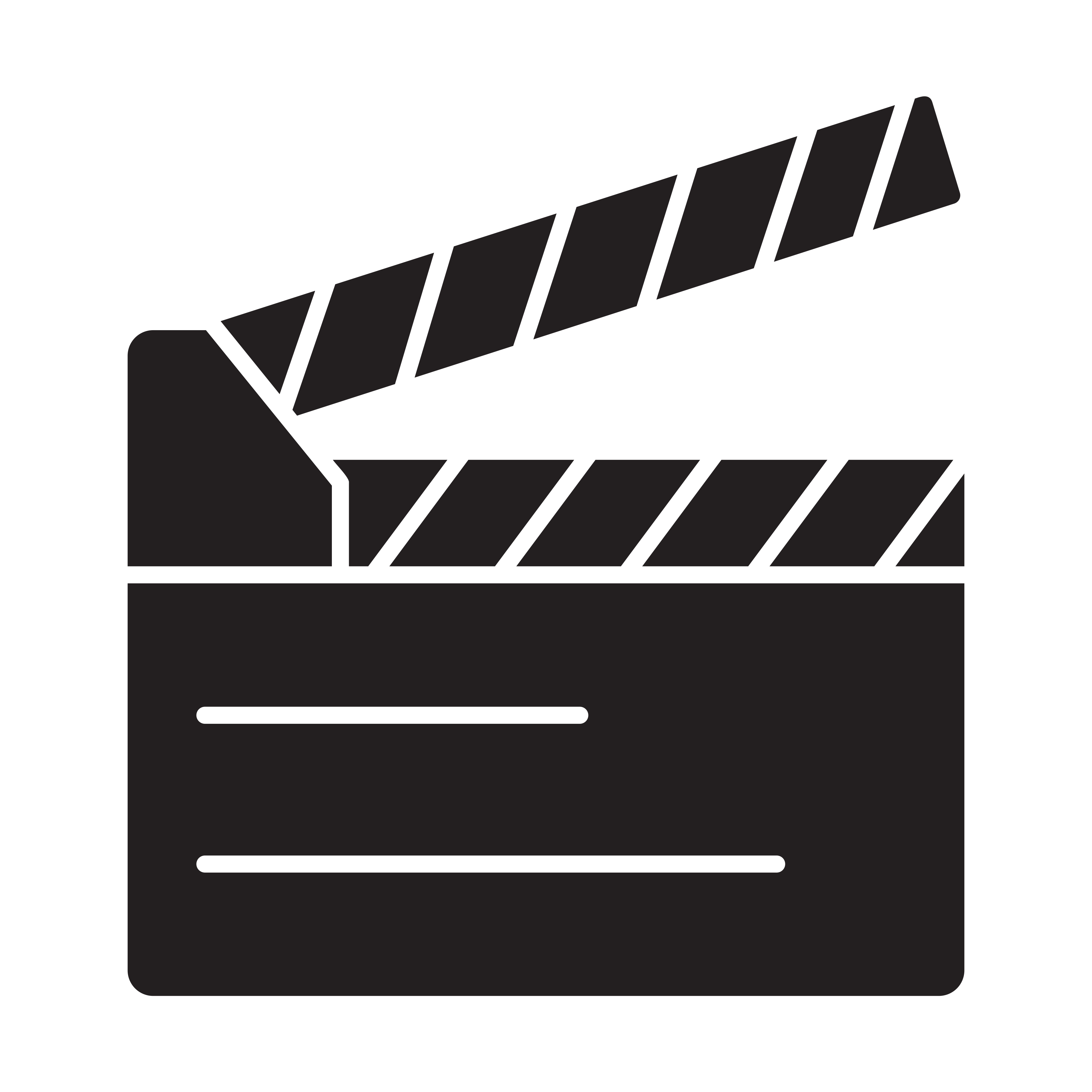 Black film clapperboard icon