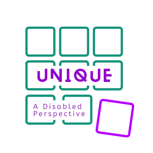 UNIQUE A Disabled Perspective Exhibition logo. Disability Art and Poetry Exhibition by Trinity Ability co_op.